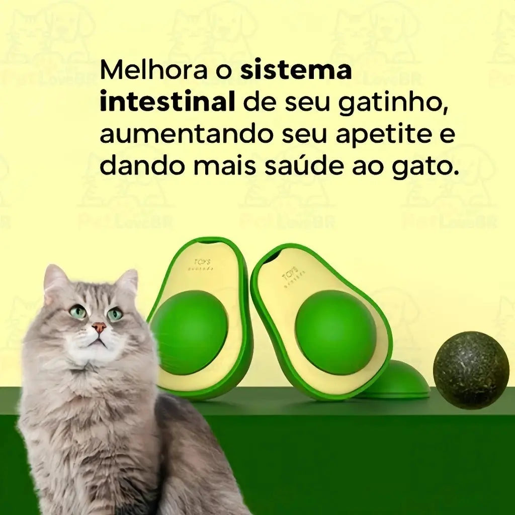 Abacate De Brinquedo Para Gatos Com Catnip Erva Gato Natural Kit1/ 2/3/4 Unid Envio imediato AgoraFacilita