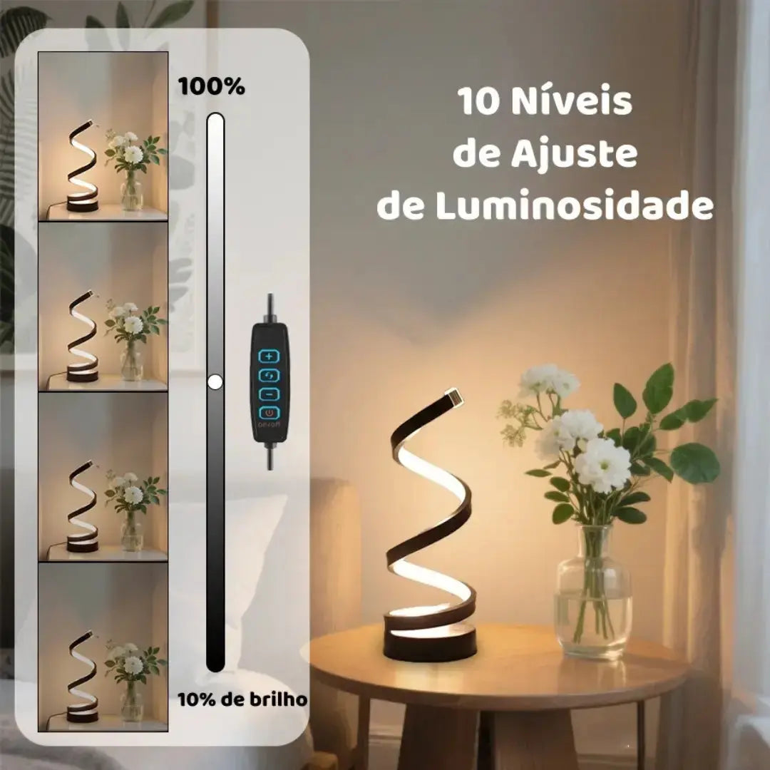 Abajur LED Espiral Clássico AgoraFacilita