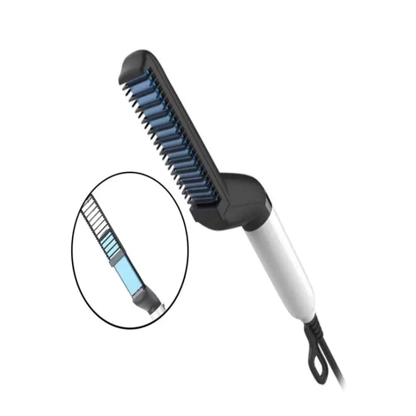 Alisador Barba Cabelo p/ Barbeiro Chapinha Hair Modelling Comb Masculino Alisadora com Pente Modelador 110V/220V Bivolt AgoraFacilita