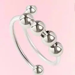 Anel Anti Stress Ansiedade Mau Humor Alívio Autocontrole Calmante Bolinhas Ajustável Unissex Lindo AgoraFacilita