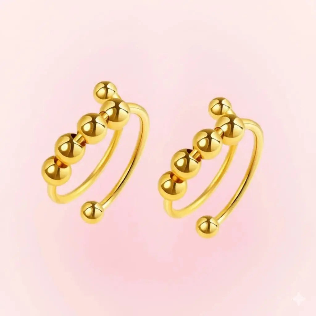 Anel Anti Stress Ansiedade Mau Humor Alívio Autocontrole Calmante Bolinhas Ajustável Unissex Lindo AgoraFacilita