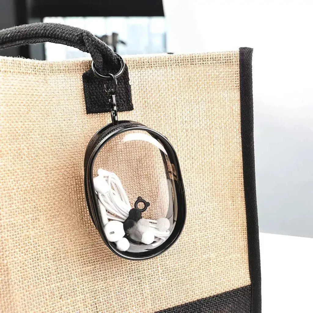 Bolsa Portátil Mini Transparente com Zíper - Multifuncional, Ideal para Guardar Fones de Ouvido em Viagem AgoraFacilita