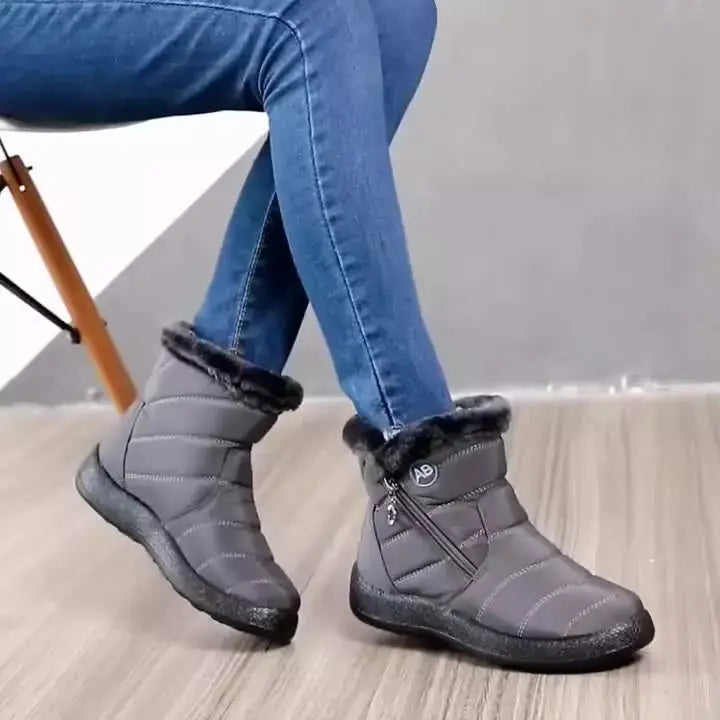 Bota Forrada com Pelos Impermeável de Inverno, Neve Frio Intenso AgoraFacilita
