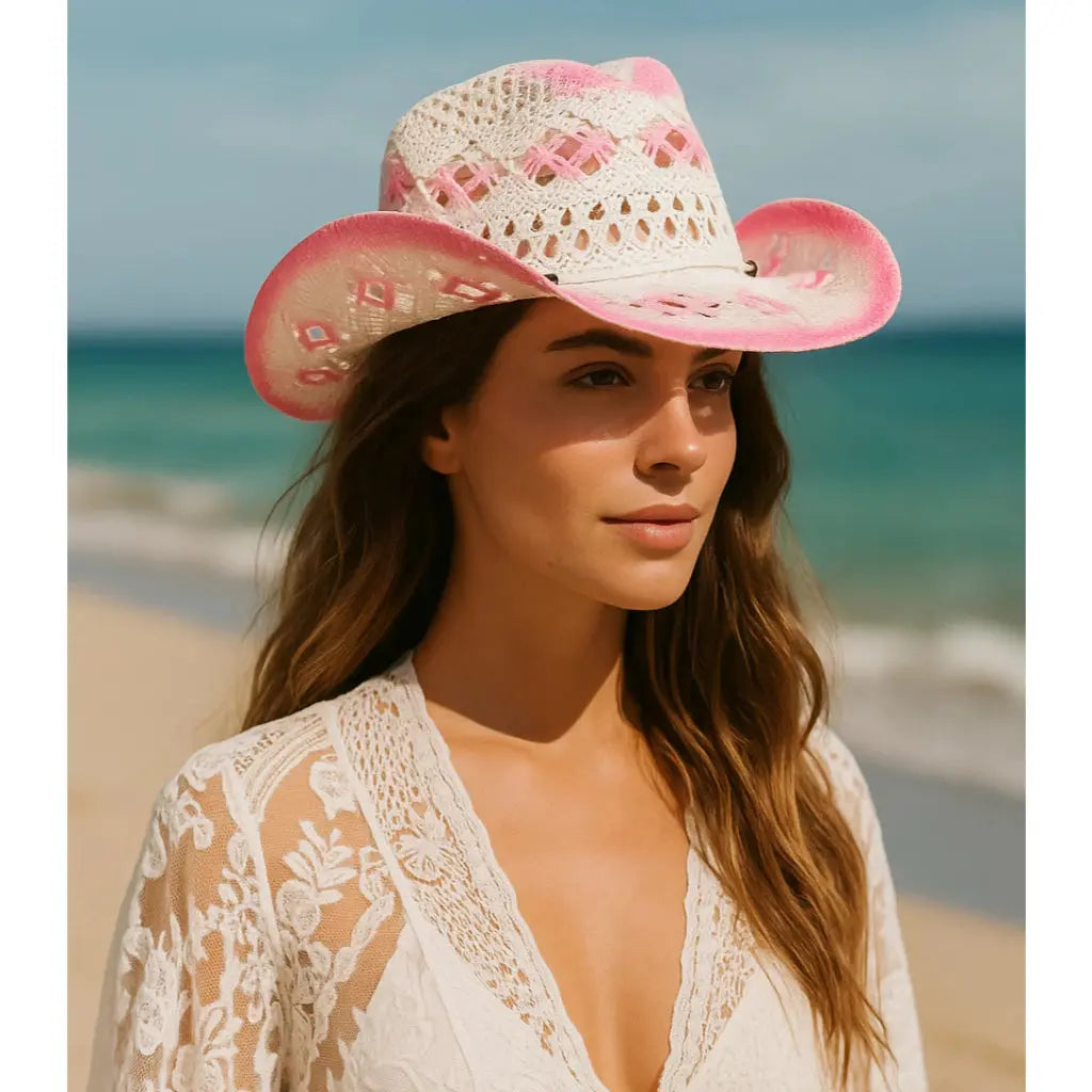 Chapéu gypsy feminino de Praia de Palha Durinha estilo Cowboy Hippie Chic moda boho Virginia AgoraFacilita