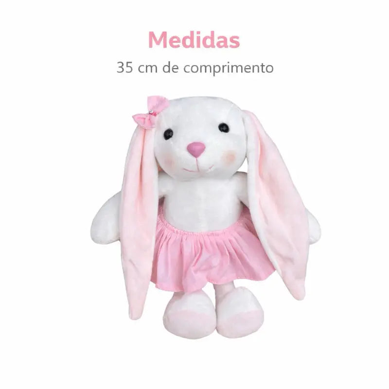 Coelho de Pelúcia Coelhinho 35cm Antialérgico Decorativo Infantil Presente Páscoa AgoraFacilita