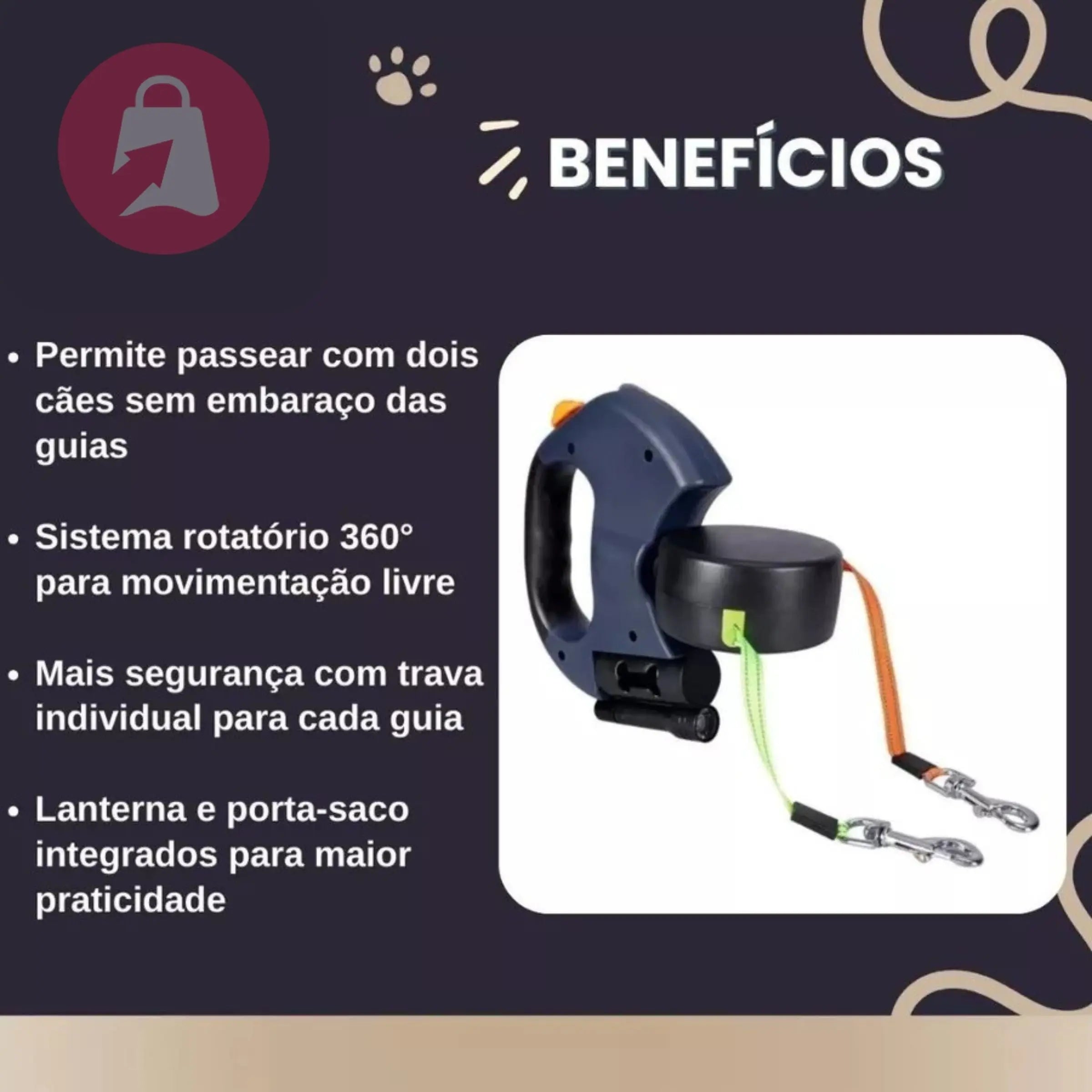 Coleira Dupla com Rotação 360 AgoraFacilita