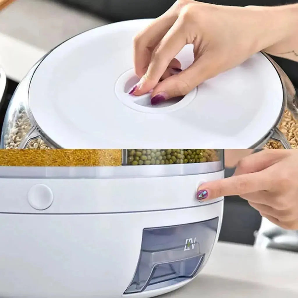 Dispenser Porta Cereais Redondo Giratório 360 Alimentos Pote AgoraFacilita