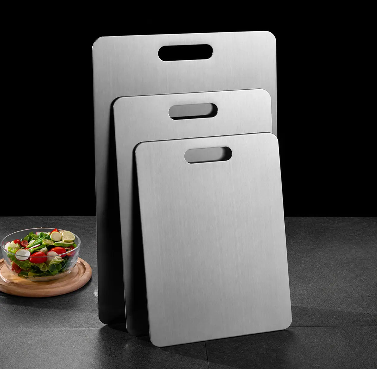 DomusCut Pro 304 - Tábua Inox Antibacteriana | O Novo Padrão da Cozinha Moderna AgoraFacilita