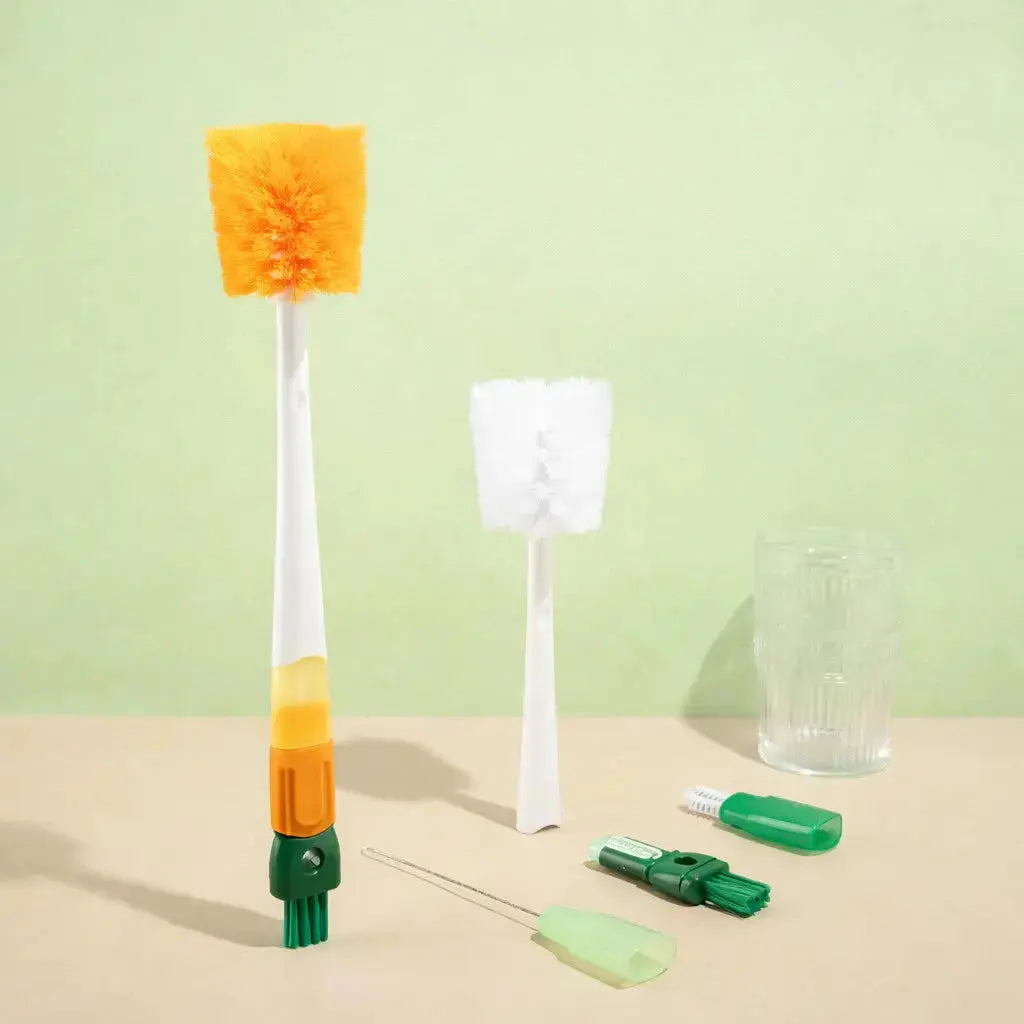 Escova de Limpeza Multifuncional 5 em 1 para Copos, Garrafas e Utensílios AgoraFacilita