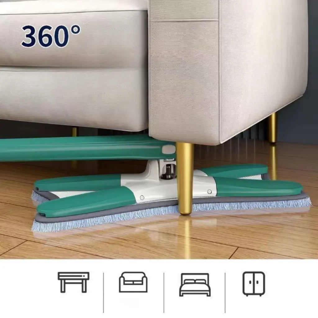 Esfregão Giratório 360° com Torção Lava e Seca de Microfibra AgoraFacilita