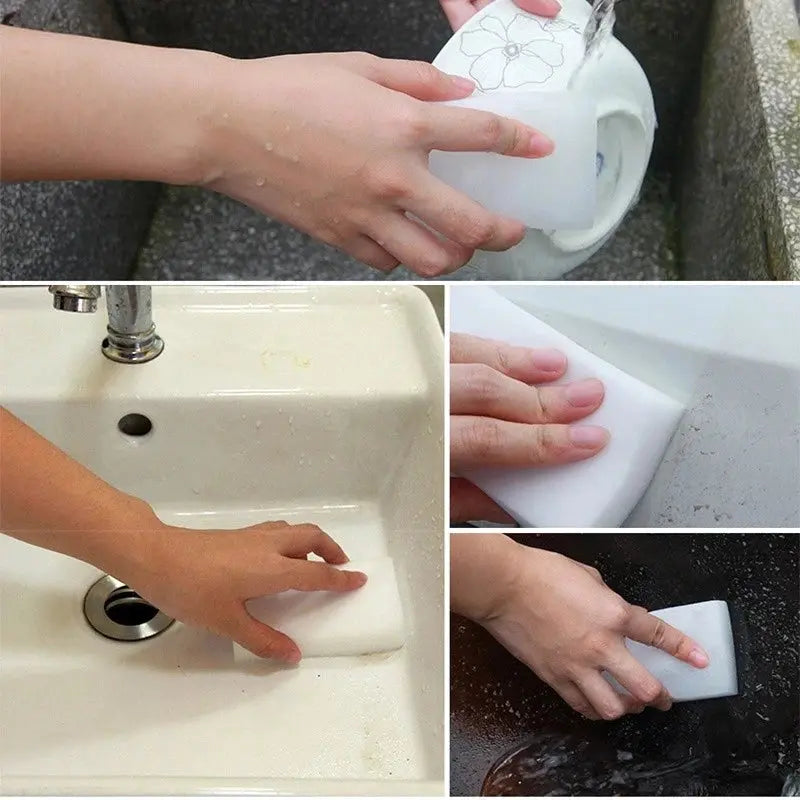 Esponja Mágica Melamina Tira Manchas Limpeza Pesada Multiuso Remove Riscos Cozinha Banheiro AgoraFacilita