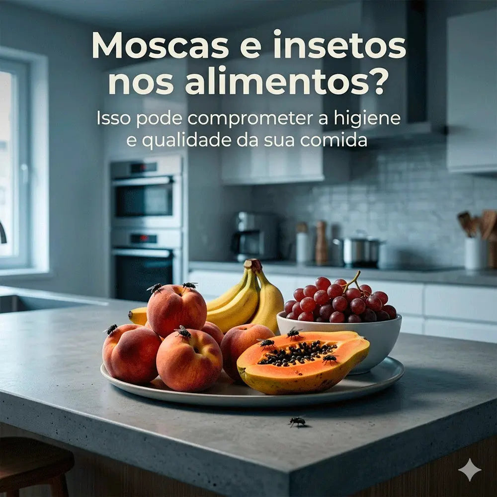 Fruteira de Mesa Inox com Tampa Telada Protetora de Alimentos Cesta Aramada Redonda AgoraFacilita