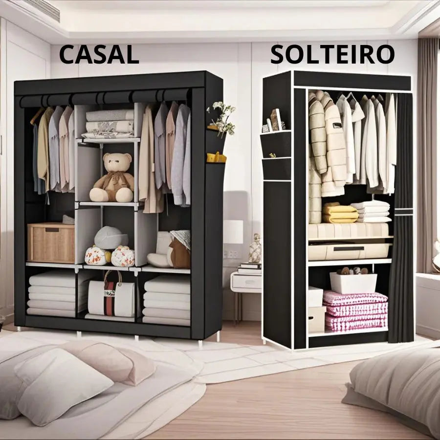 Guarda Roupa Portátil Desmontável Organizador Prático Solteiro e Casal AgoraFacilita