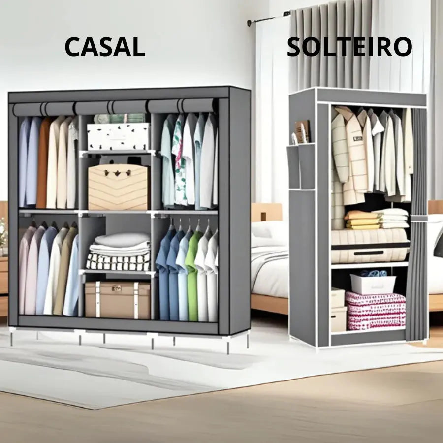 Guarda Roupa Portátil Desmontável Organizador Prático Solteiro e Casal AgoraFacilita