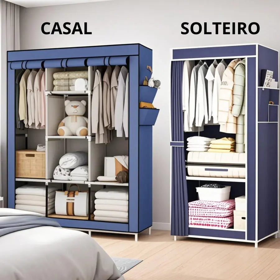 Guarda Roupa Portátil Desmontável Organizador Prático Solteiro e Casal AgoraFacilita