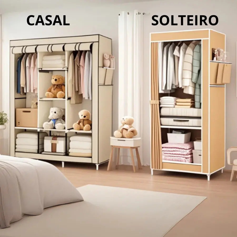 Guarda Roupa Portátil Desmontável Organizador Prático Solteiro e Casal AgoraFacilita