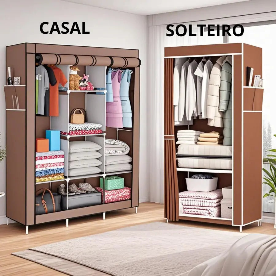 Guarda Roupa Portátil Desmontável Organizador Prático Solteiro e Casal AgoraFacilita