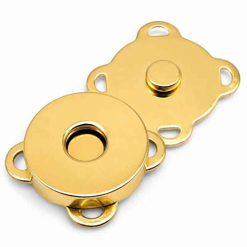 Kit 10 Botao imantado magnetico de costura 14mm Dourado e prata para bolsas carteiras casacos e outros AgoraFacilita