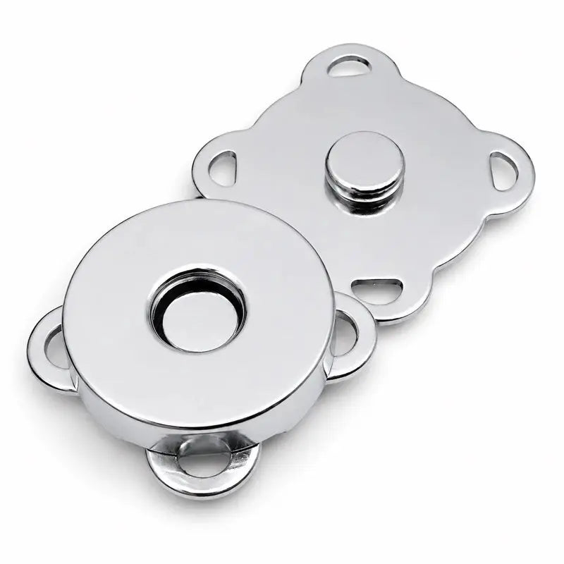 Kit 10 Botao imantado magnetico de costura 14mm Dourado e prata para bolsas carteiras casacos e outros AgoraFacilita