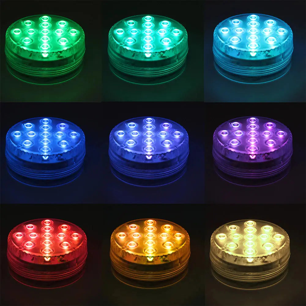 Kit 4 Luz Led Piscina Colorida Controle Remoto Pilha Ventosa Decoração Rgb AgoraFacilita