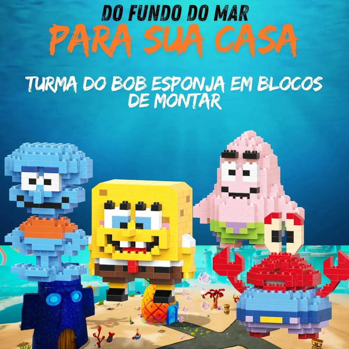Kit Turma Bob Esponja Nickelodeon Blocos De Montar Bricks AgoraFacilita