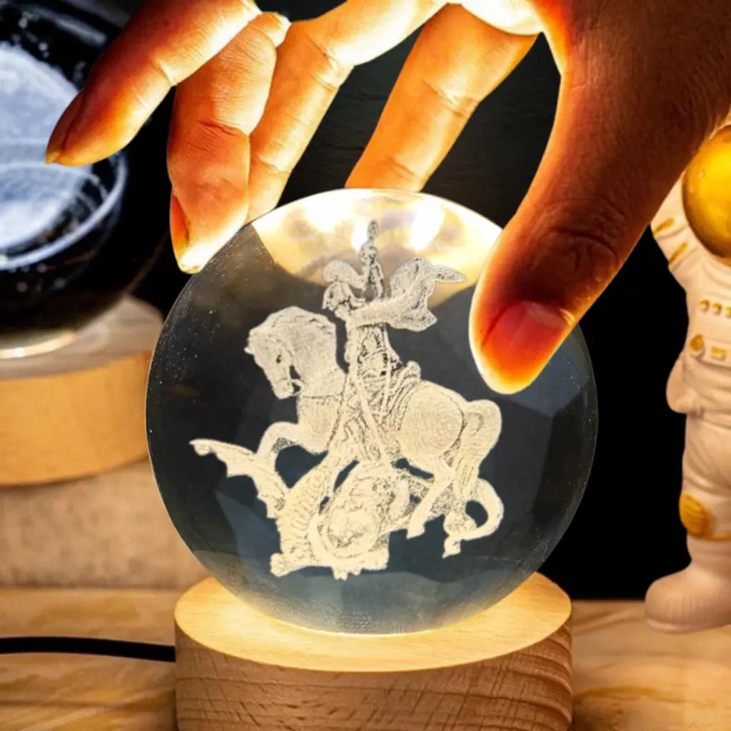 Luminária Bola de Cristal 3D Bíblia Decorezzo