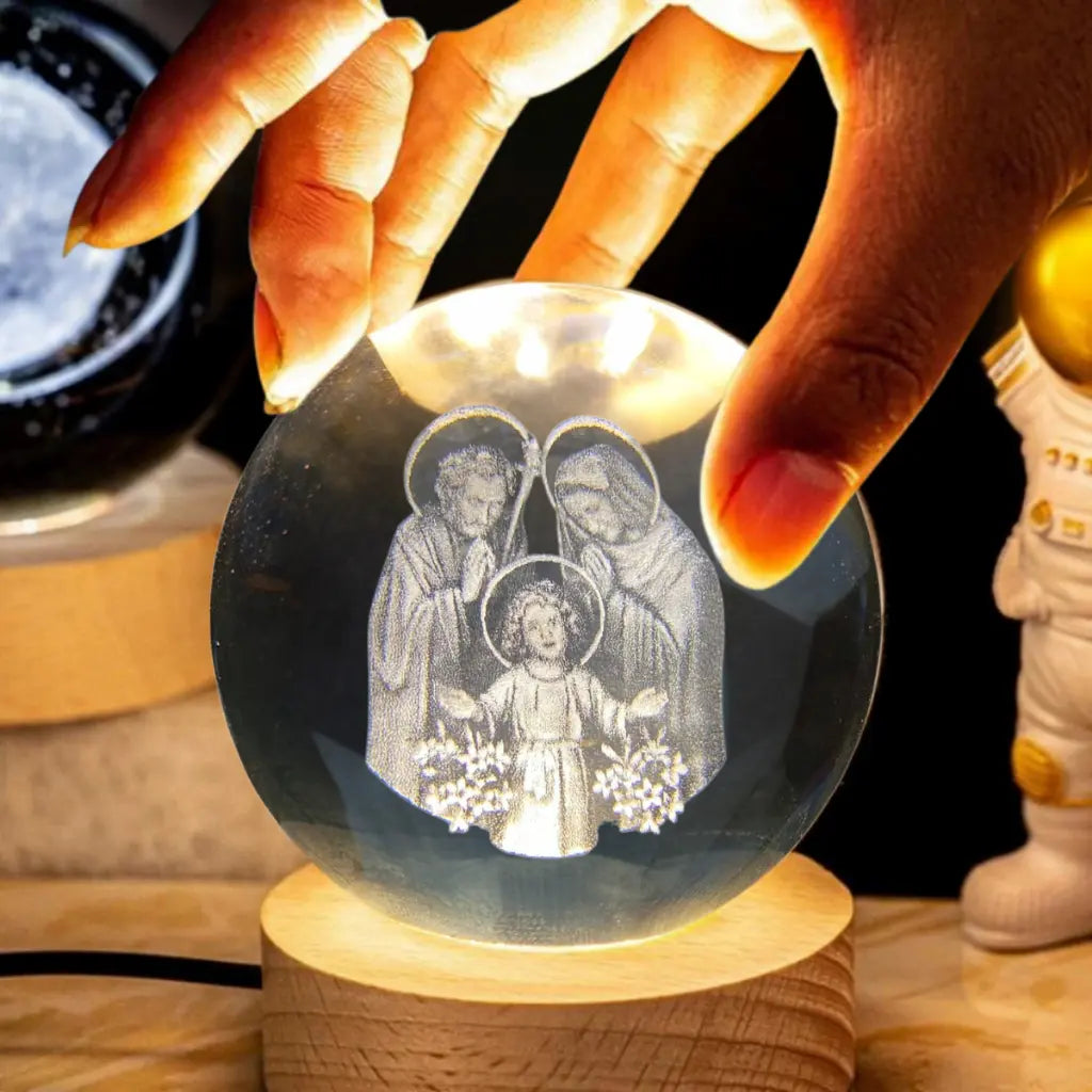 Luminária Bola de Cristal 3D Bíblia Decorezzo