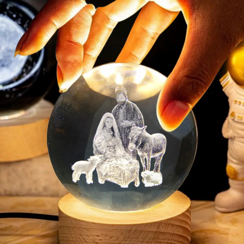 Luminária Bola de Cristal 3D Bíblia Decorezzo