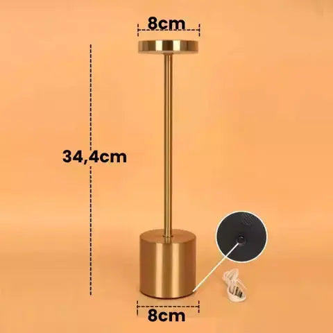 Luminaria Sofia Dourada Led Recarregavél 3 Tons De Iluminação AgoraFacilita