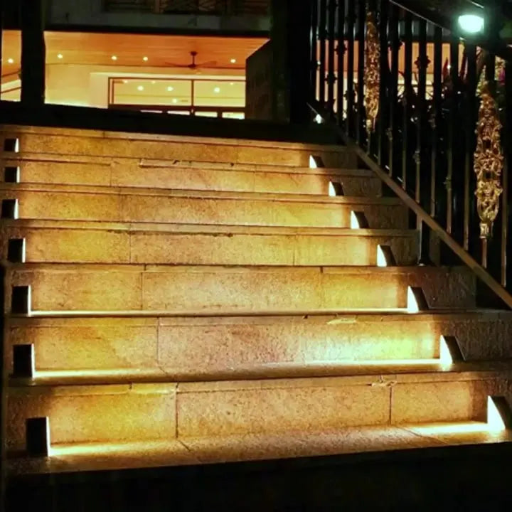 Luminaria de Escada e Degrau Solar - Luzes de Paisagem Ideais para Jardim Escadas Patio Corredor AgoraFacilita