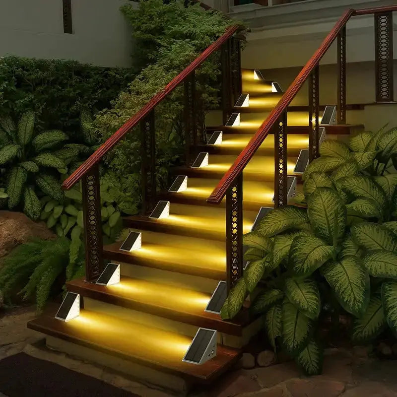 Luminaria de Escada e Degrau Solar - Luzes de Paisagem Ideais para Jardim Escadas Patio Corredor AgoraFacilita