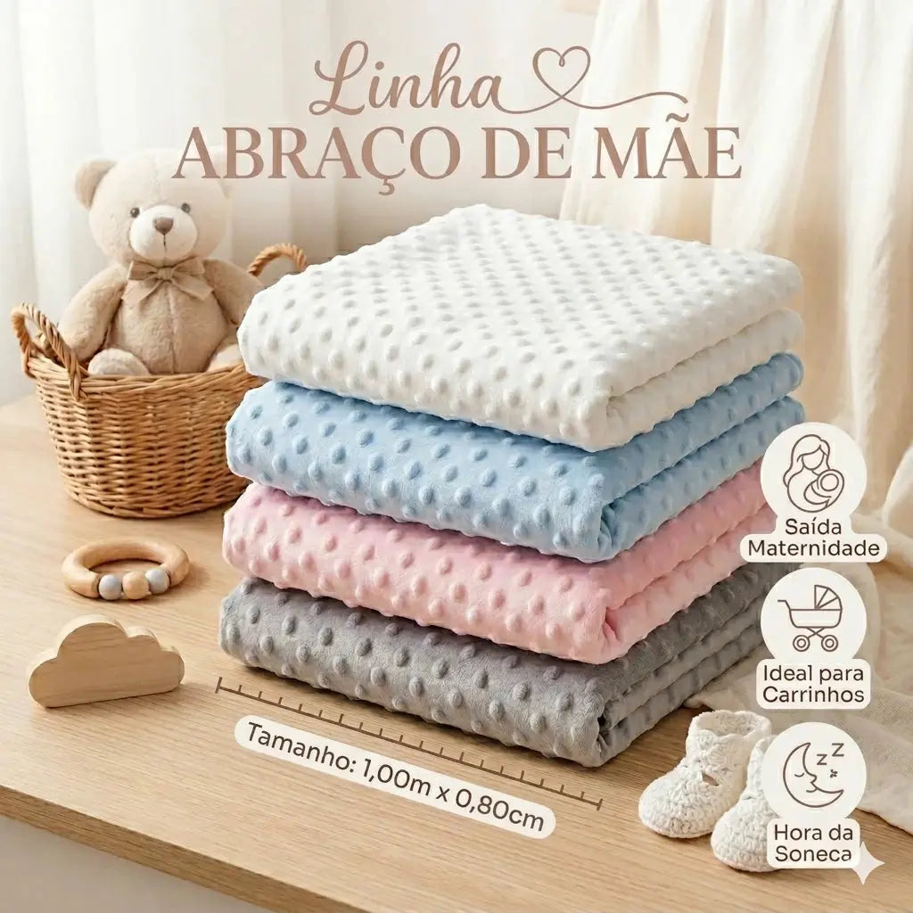 Manta Pipoquinha Para Bebê 1m x 0,80cm - Super Macia e Antialérgica AgoraFacilita