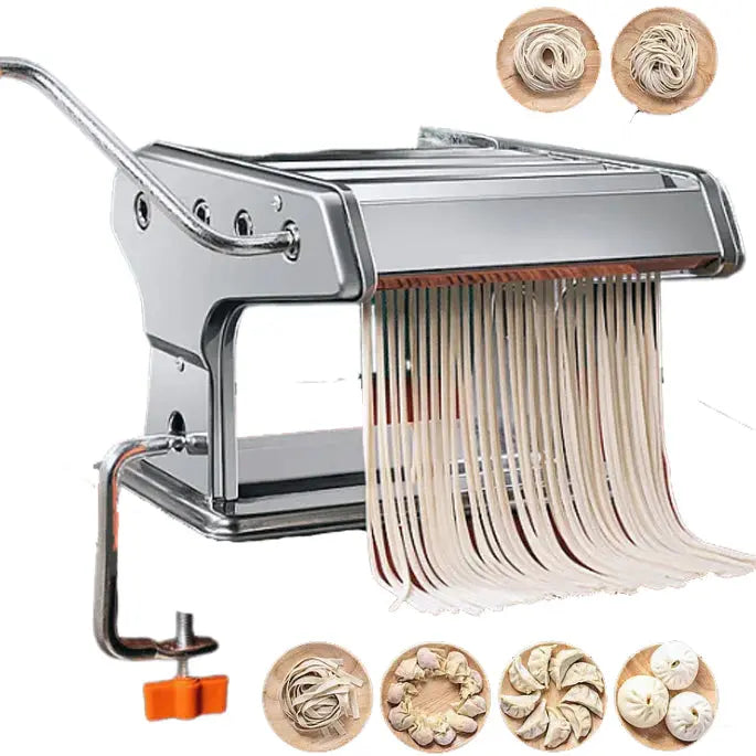 Maquina Macarrão 3 Massas Caseira Manivela Cilindro Inox Corta Massa Pastel Lasanha Fettuccine AgoraFacilita