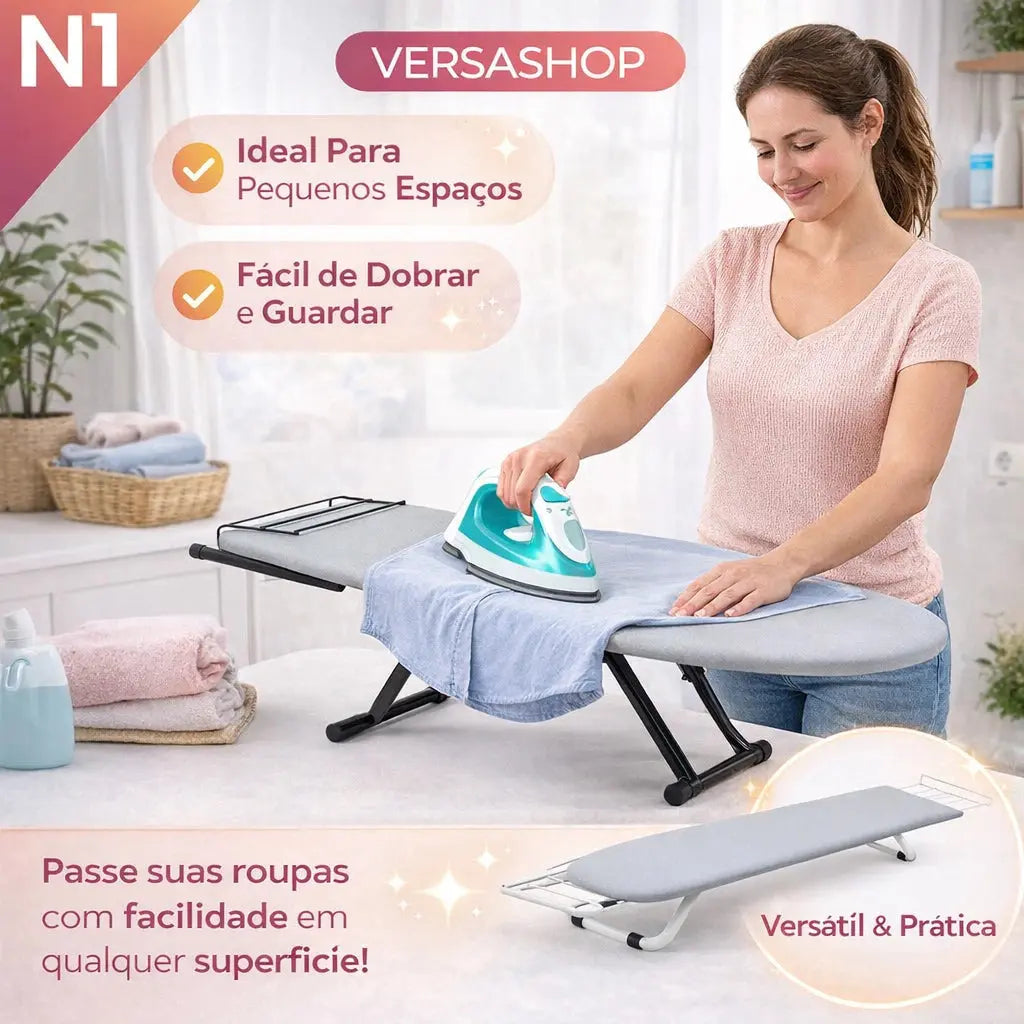 Mesa Tábua de Passar Compacta Dobrável Portátil para Mesa Cama Apartamento Pequeno AgoraFacilita