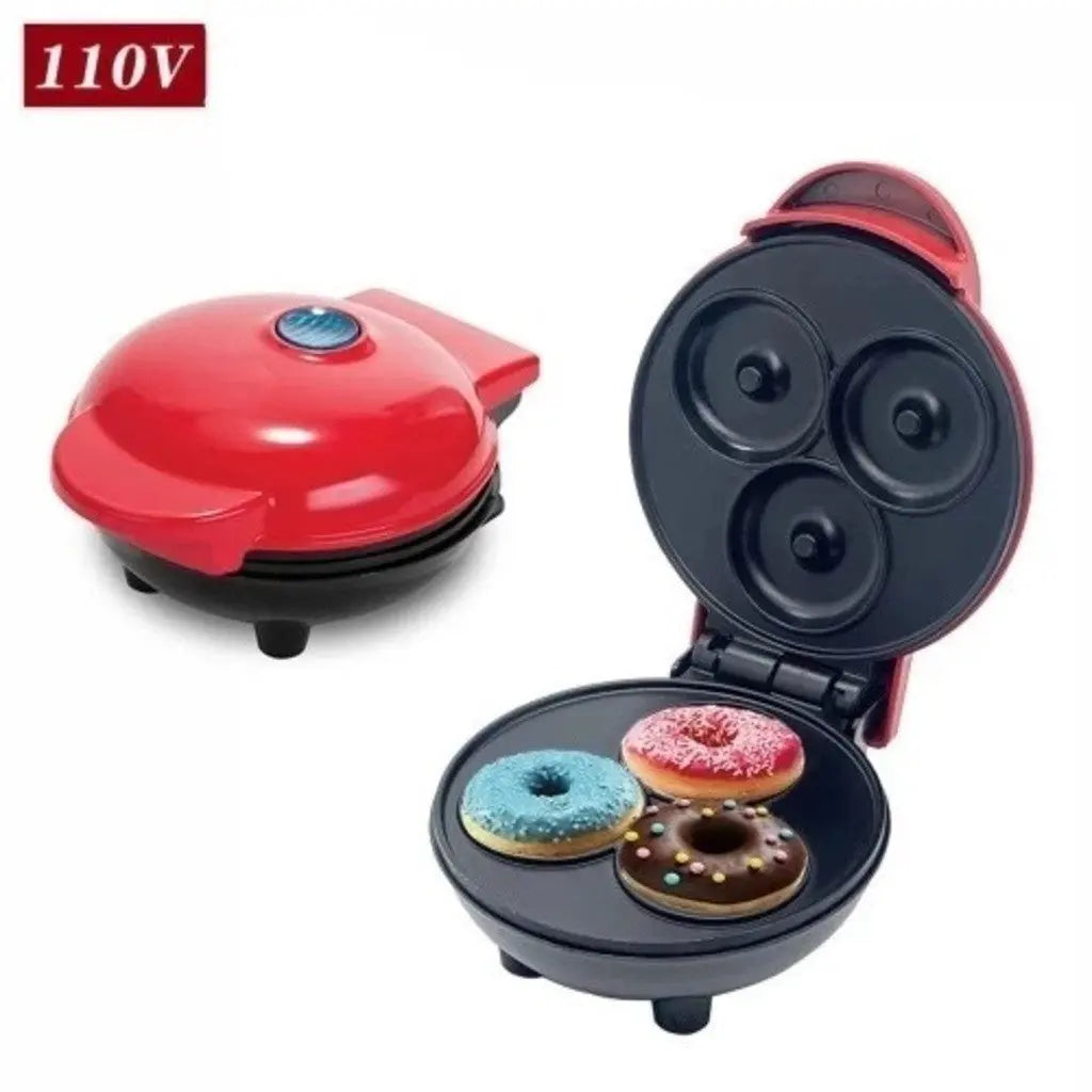 Mini Máquina de Donuts Elétrica 3 Furos - Cozimento Rápido 110V AgoraFacilita