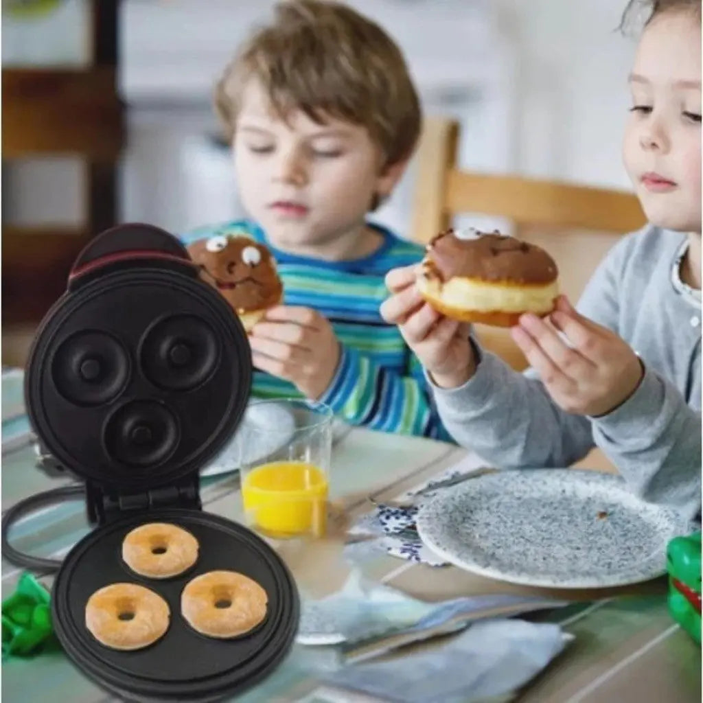 Mini Máquina de Donuts Elétrica 3 Furos - Cozimento Rápido 110V AgoraFacilita