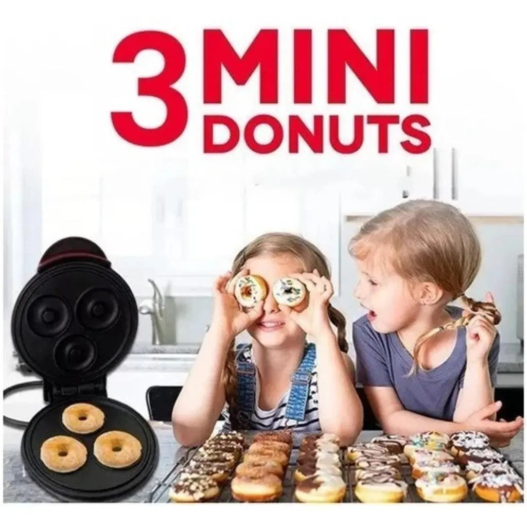 Mini Máquina de Donuts Elétrica 3 Furos - Cozimento Rápido 110V AgoraFacilita