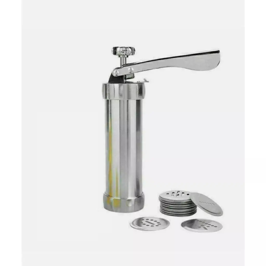 Modelador Para Criar Biscoito Sobremesa Divertida Máquina Modeladora de Biscoitos com 10 Formas e 4 Bicos Inox Pratica AgoraFacilita