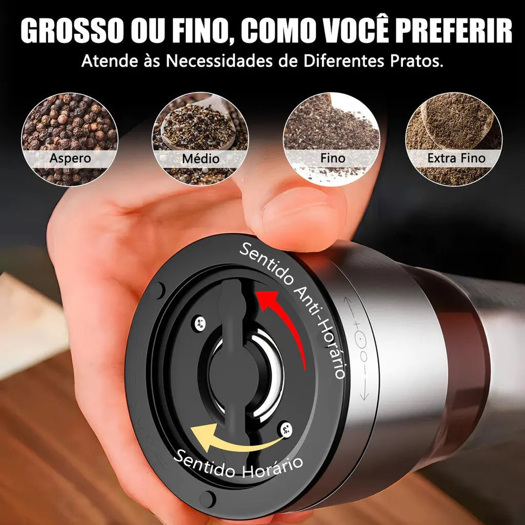 Moedor De Pimenta E Saleiro Inox Moedor De Sal 200ml AgoraFacilita