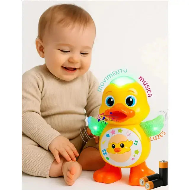 Brinquedo Pato Patinho Dançante Musical Dança, Anda, Mexe, com Luz E Som AgoraFacilita