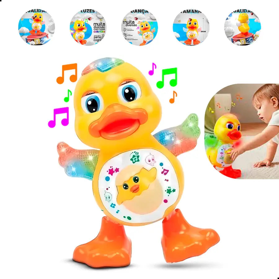Patinho Dançante Musical Infantil com Luzes e Movimento AgoraFacilita