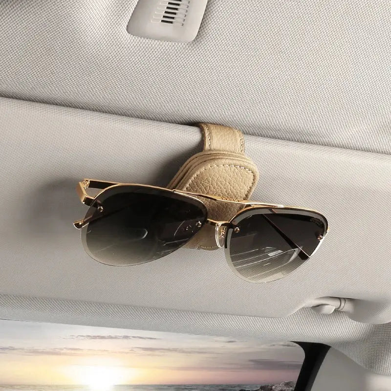 Suporte Premium para Óculos de Sol Carro: Clip Cartão, Porta-Bilhete Seguro e Estojo Caneta AgoraFacilita