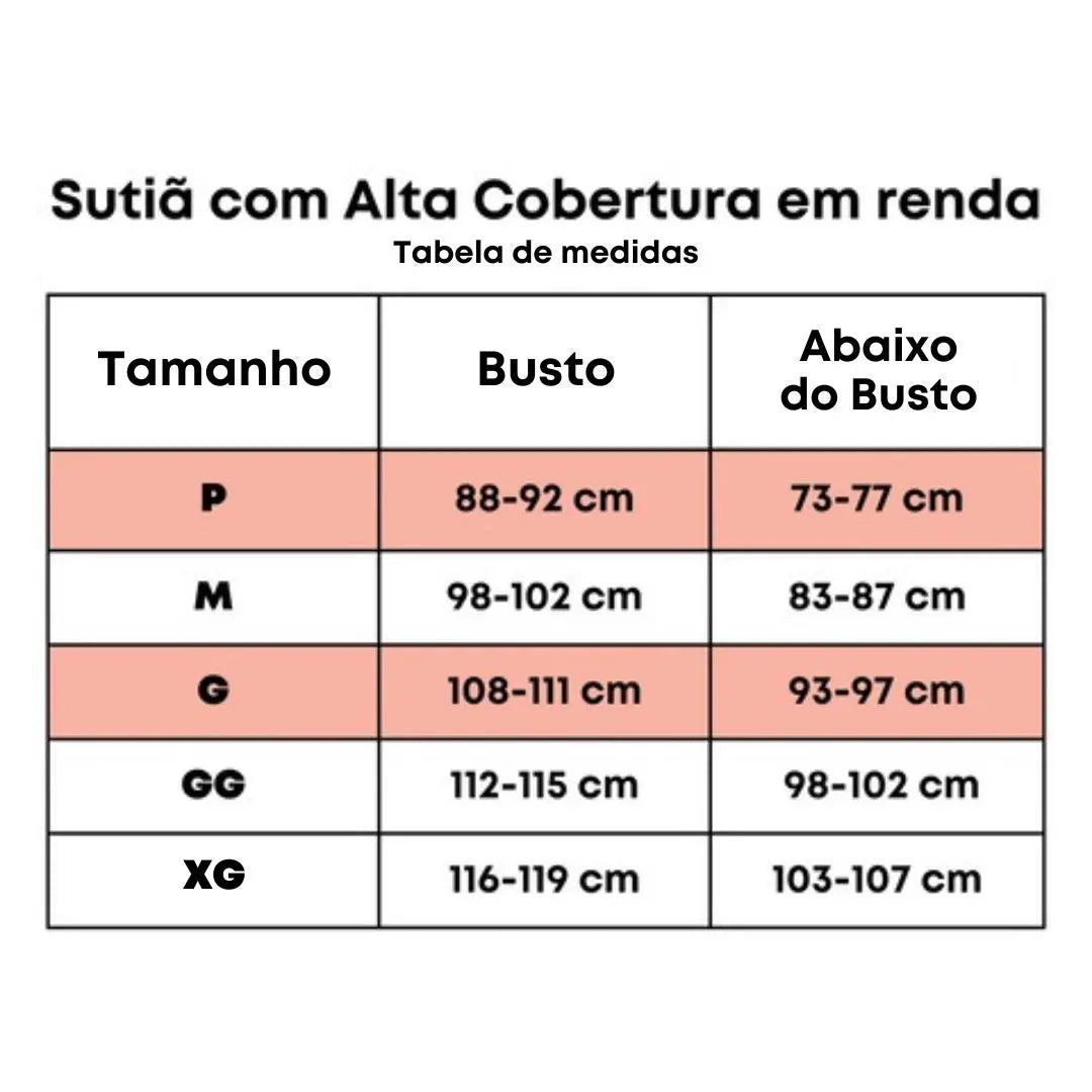 Sutiã Lipo Comfit com Alta Cobertura em renda - Compre 1 Leve 2 AgoraFacilita