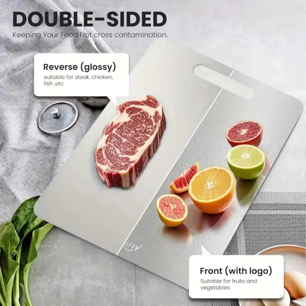 Tábua De Corte Aço Inoxidável Antibacteriana À Prova De Mofo Tábua de Cozinha Corte Carne Churrasco AgoraFacilita