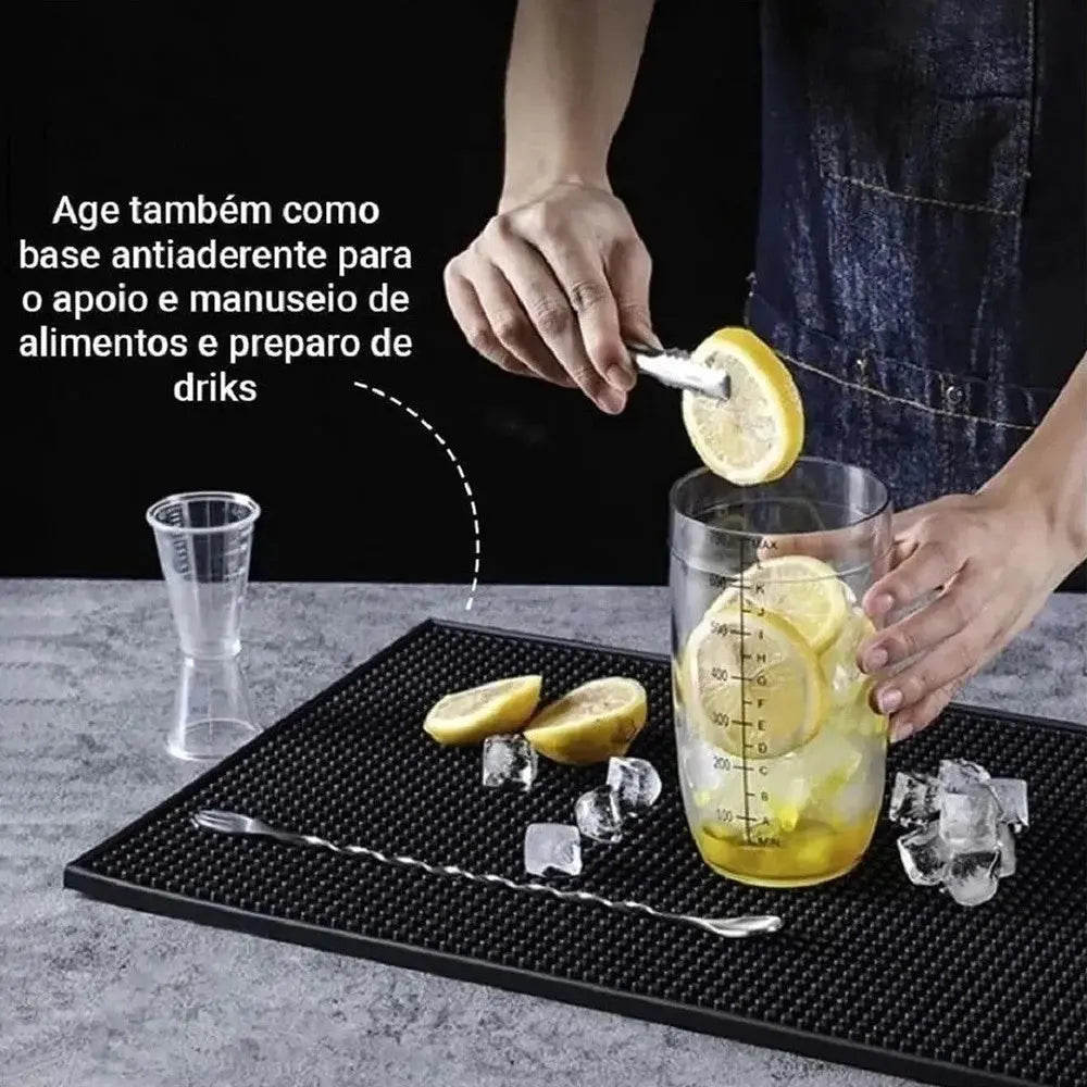 Tapete Escorredor PVC Grande 45x30 ou 30x15cm de Louças Porta Copos Prato Barmen e Bartender Para Mesa Bar Drinks Balcão AgoraFacilita