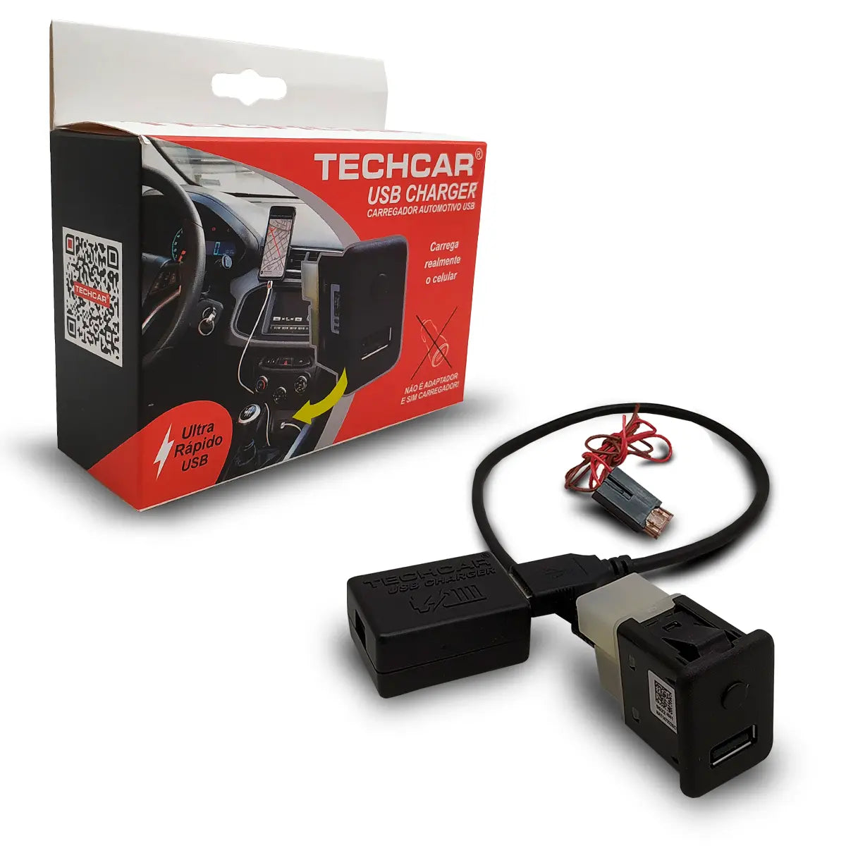 Techcar® USB Charger - Carregador Automotivo 3x Mais Rápido AgoraFacilita