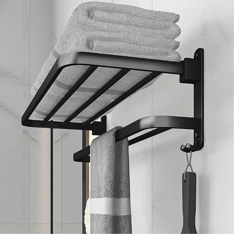 Toalheiro Duplo Preto Matte 58cm Casas Gael