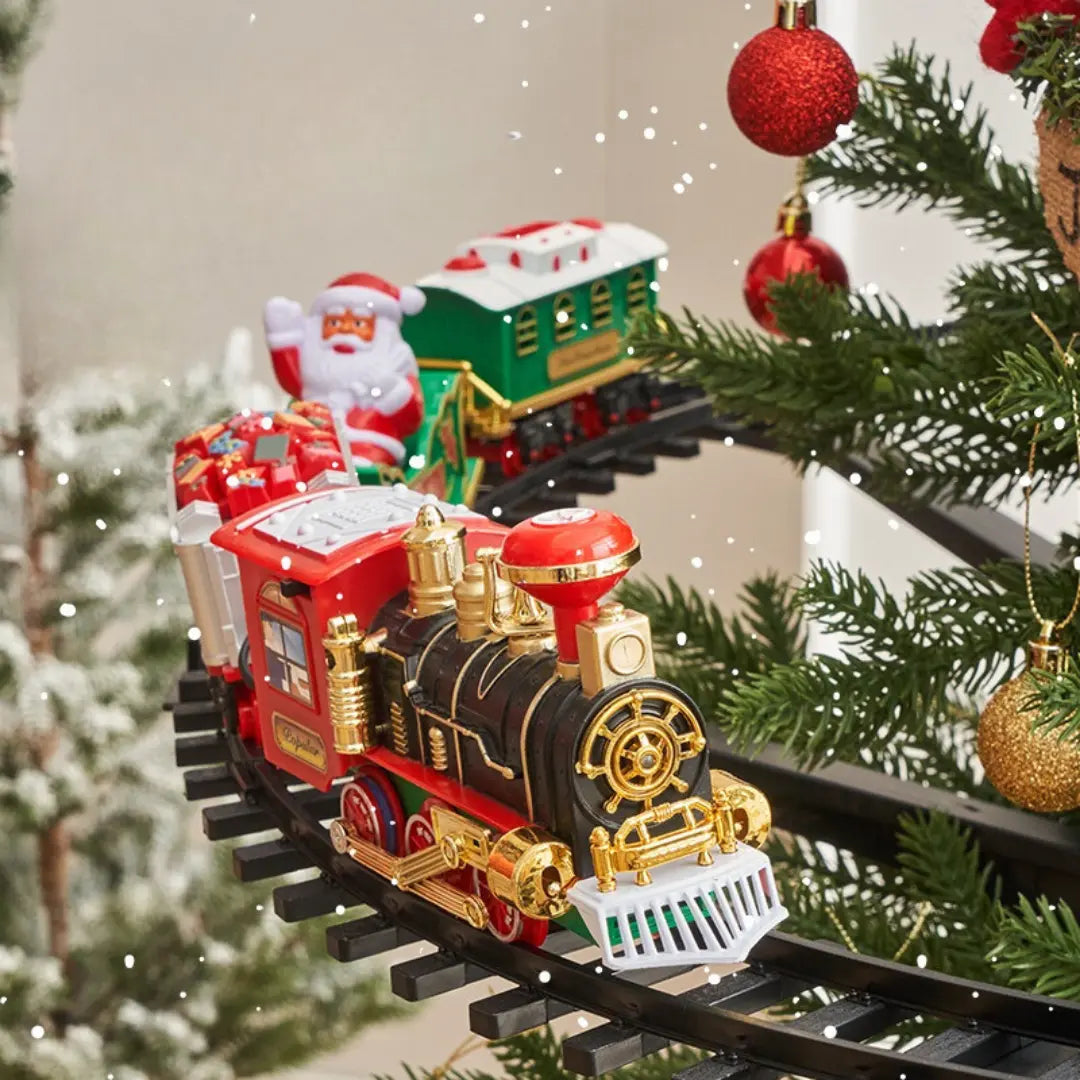 Trem Expresso Natalino com Luzes e Fumaça Decorezzo