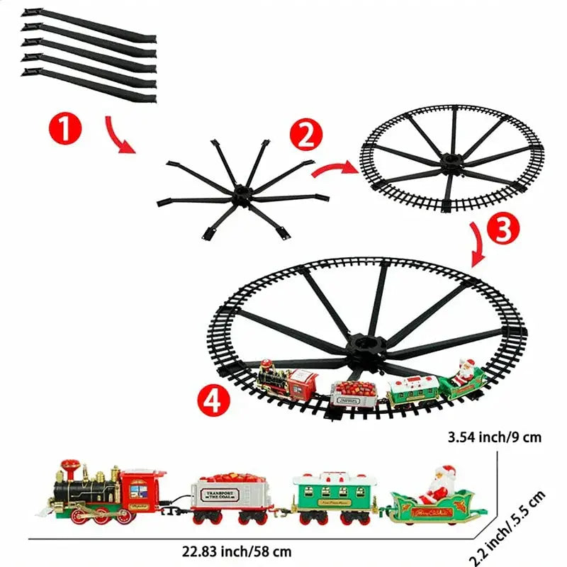 Trem Expresso Natalino com Luzes e Fumaça Decorezzo