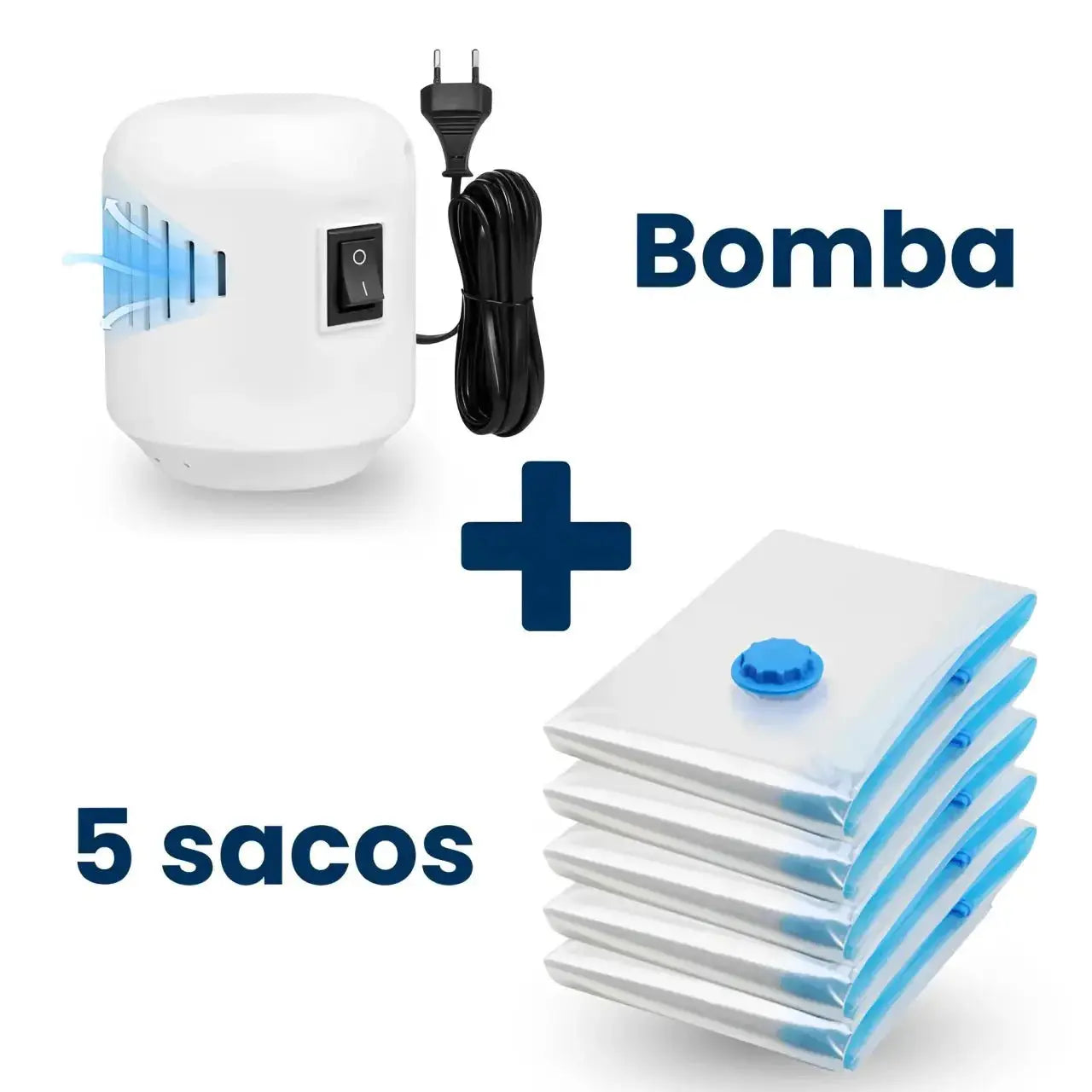 Vacuum Pro – Kit Compactador com Bomba Elétrica TOP Viagem